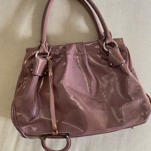 Purple patent leather Ferragamo handbag